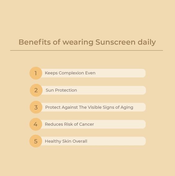 Benefits of wearing sunscreen